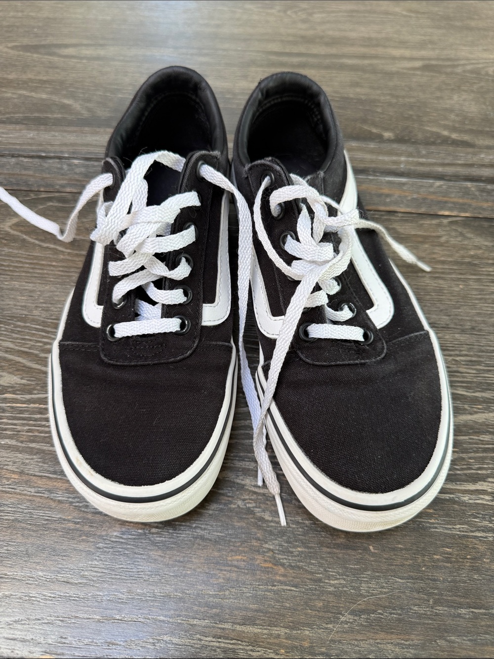 Classic Vans Black Canvas Low-Top Sneakers with White Accent